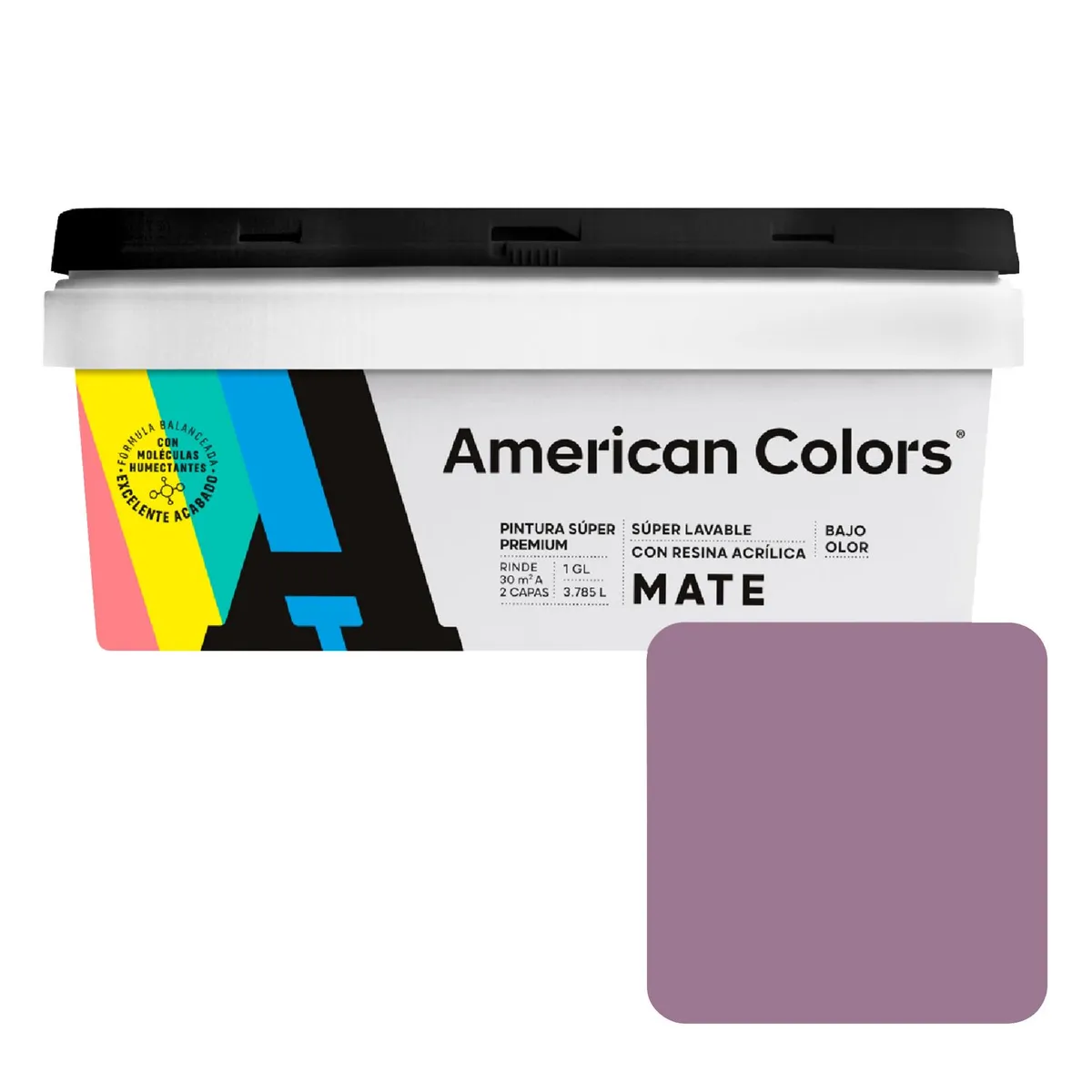 AMERICAN COLORS - Pintura American Latex Mate Lavanda 1GL