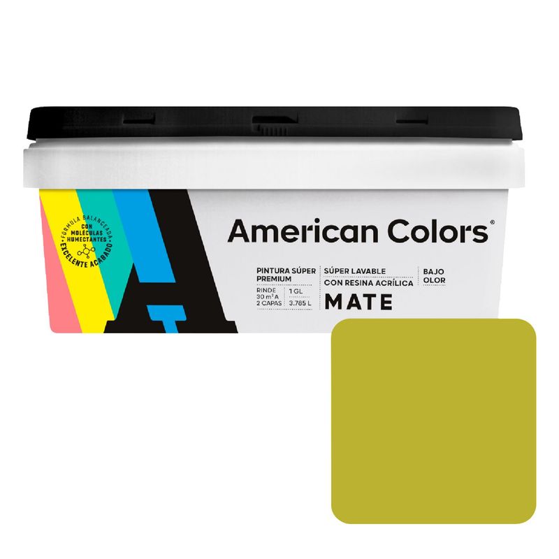 AMERICAN COLORS - Pintura American Latex Mate Te Suizo 1GL