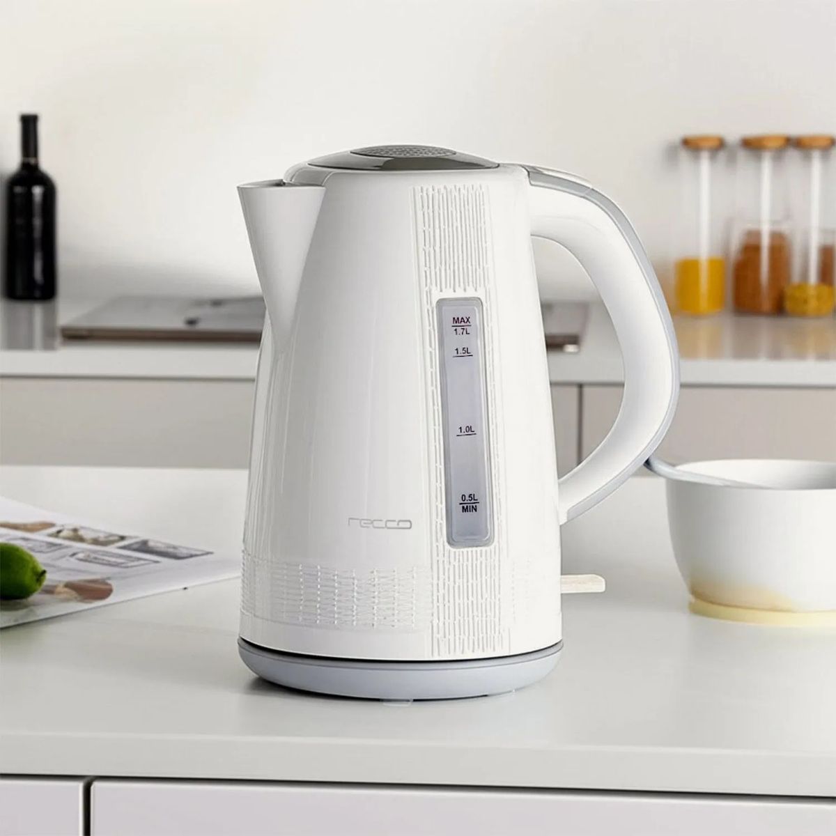 RECCO - Hervidor Eléctrico 1.7 Litros Blanco