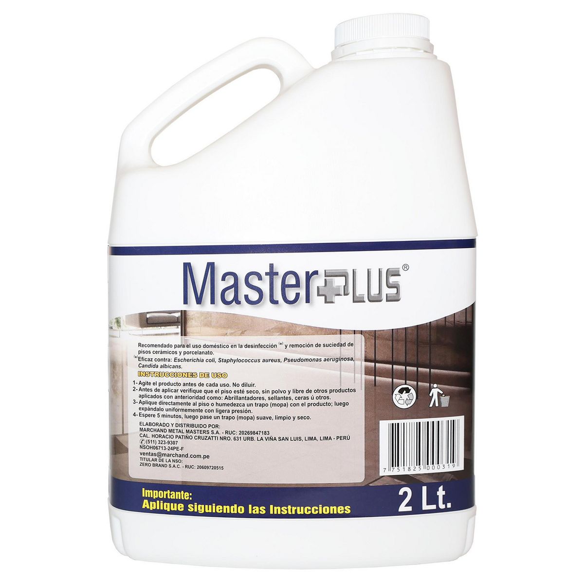 MASTER - Limpiador de Pisos Cerámicos + Porcelanato 2L