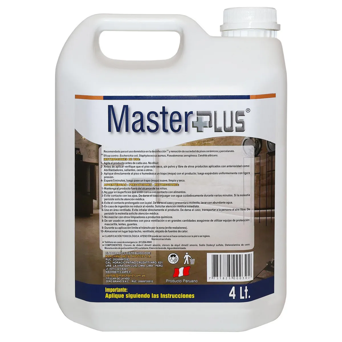 MASTER - Limpiador de Pisos Cerámicos + Porcelanato 4L