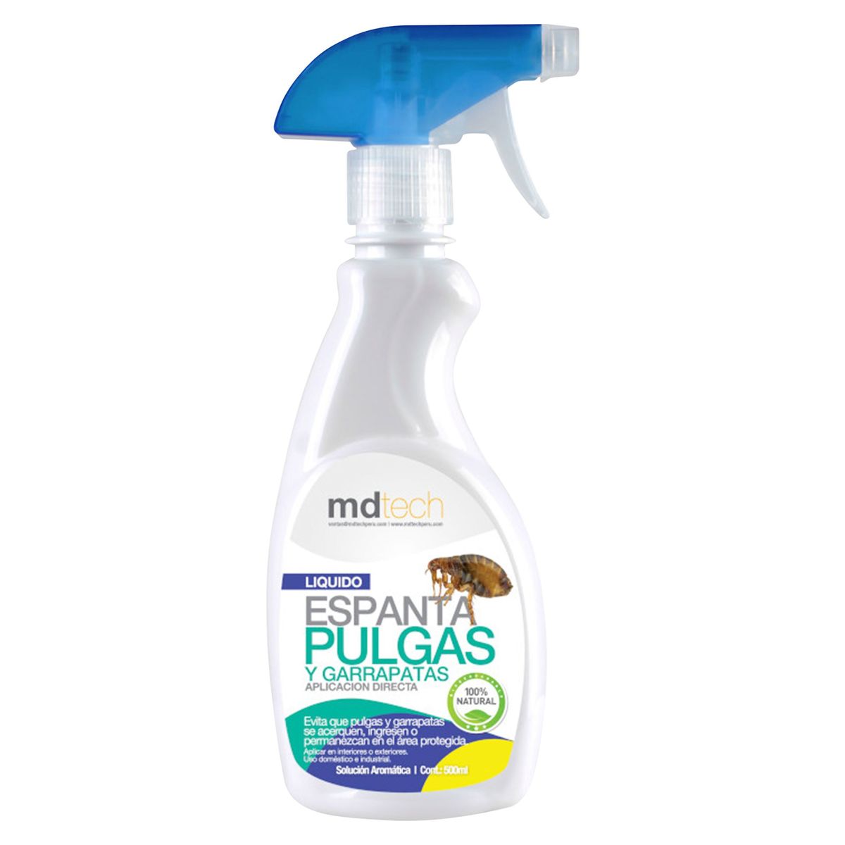 MDTECH - Líquido Espanta Pulgas y Garrapatas 500 ml Spray (210) Repele pulgas y garrapatas