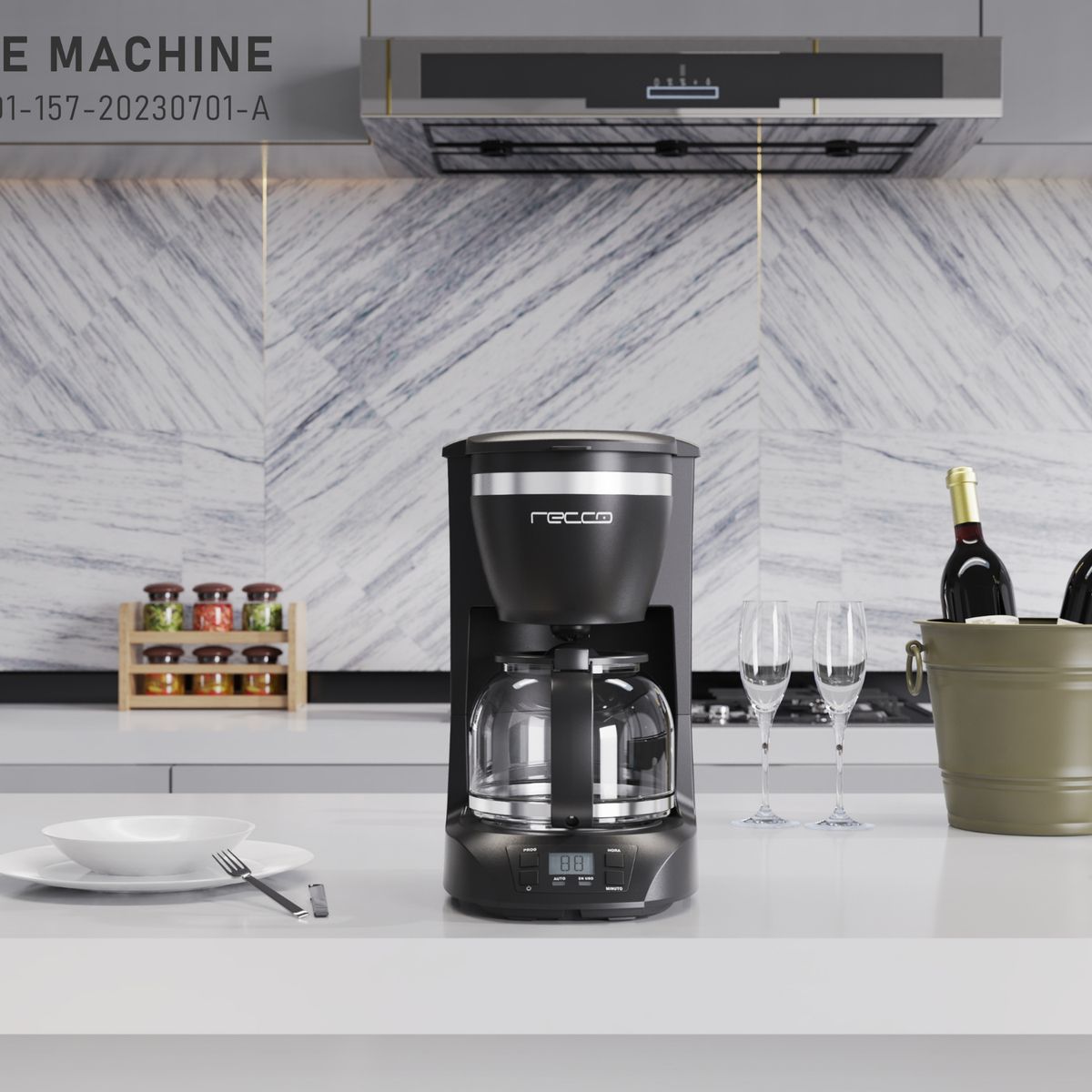 RECCO - Cafetera Eléctrica Recco 1.5L RCF-4286