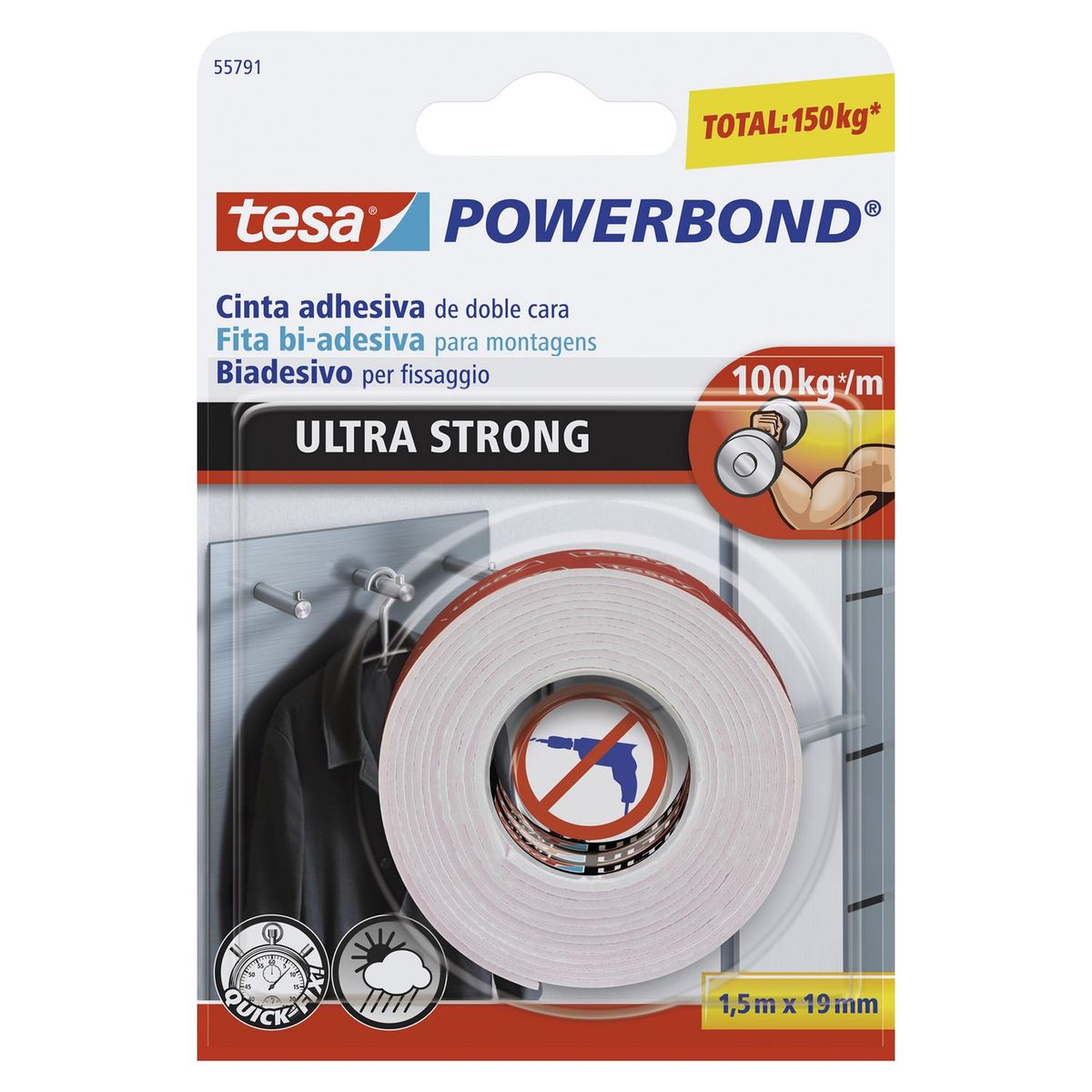 TESA - Cinta Doble Contacto Tesa Ultra Fuerte 19 mm x 1.5 m