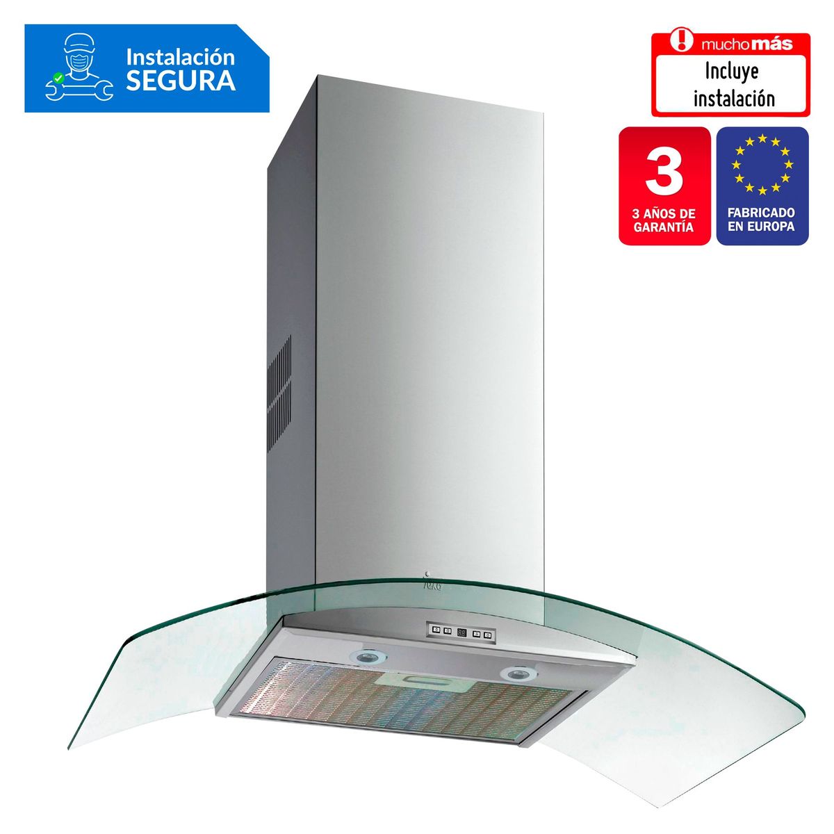 TEKA - Campana Extractora Teka 90cm Decorativa NC 980 ULTRASLIM Teka Acero Inox
