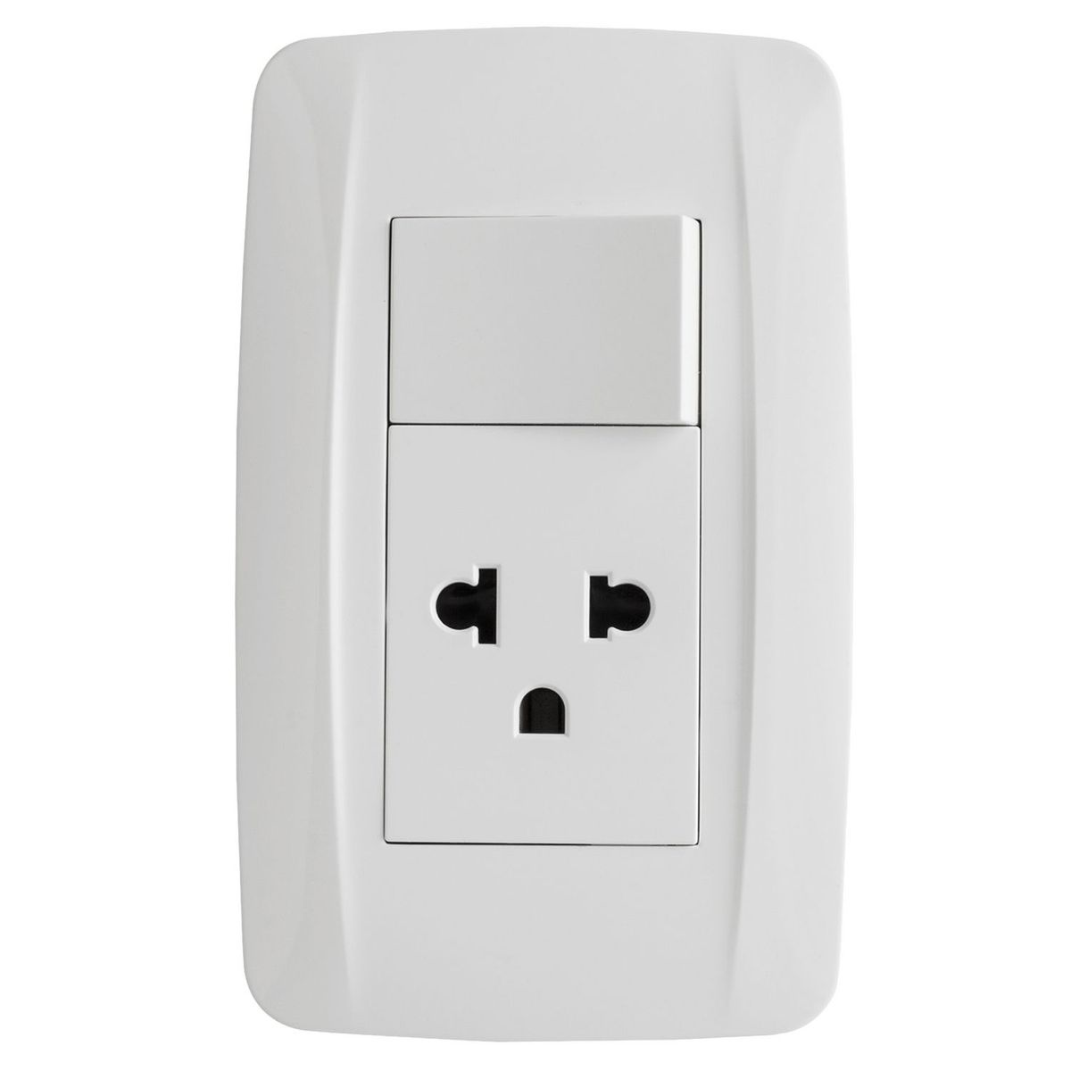 KHOR - Interruptor + Tomacorriente Simple P/T Primmus Blanco