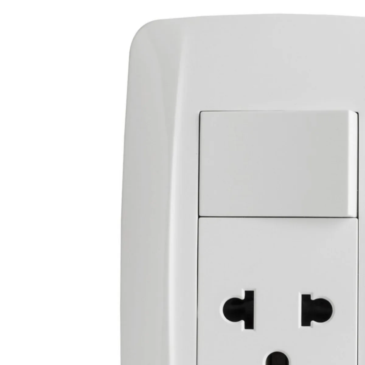 KHOR - Interruptor + Tomacorriente Simple P/T Primmus Blanco