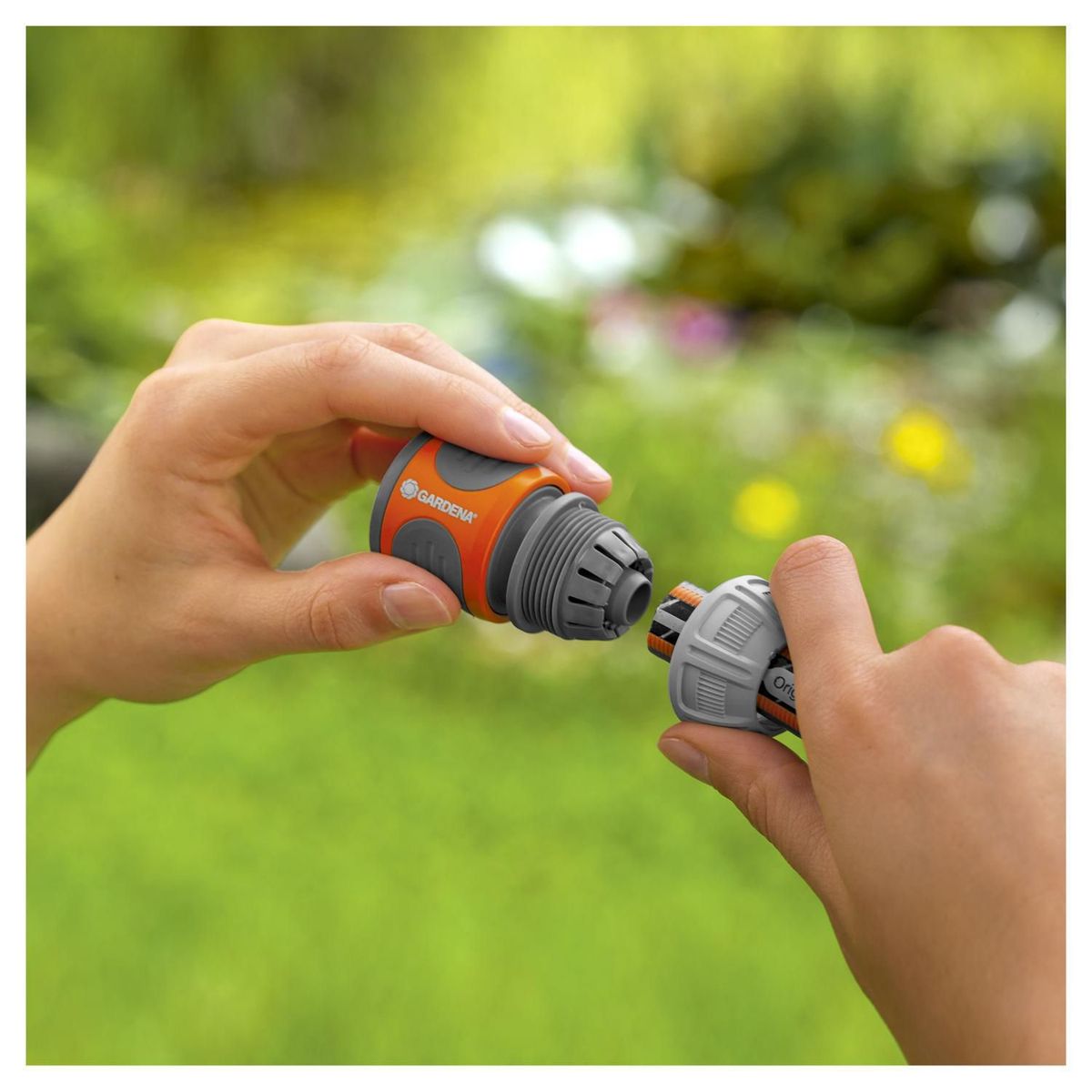 GARDENA - Kit de Conectores para Mangueras 13mm de 1/2" a 5/8" Plástico Naranja/Gris