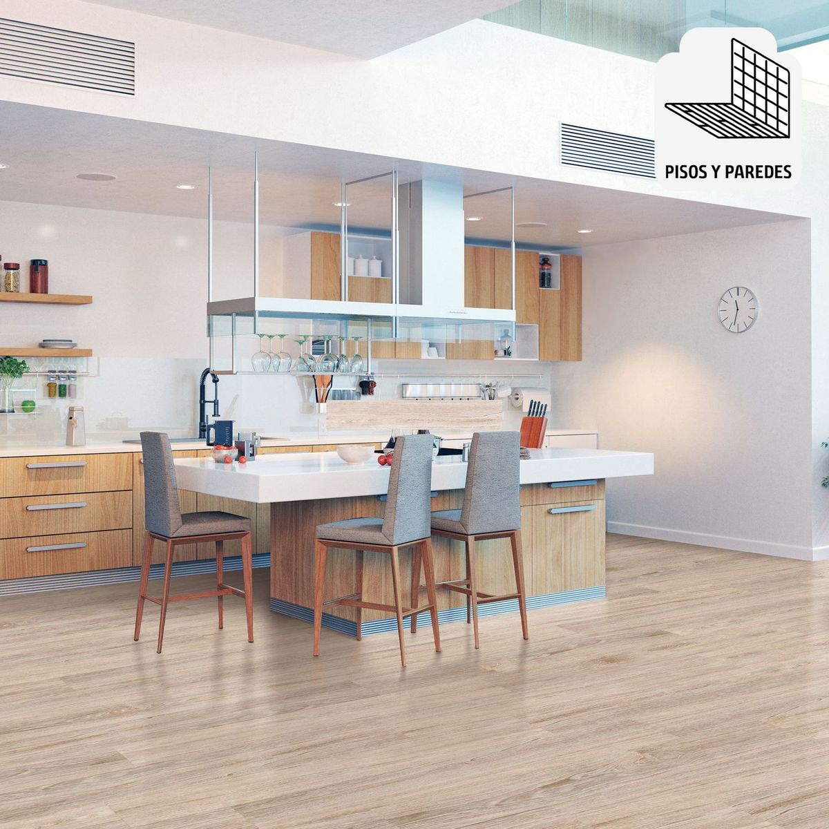 HOLZTEK - Porcelanato Natura Marrón Claro Maderado 20x120cm