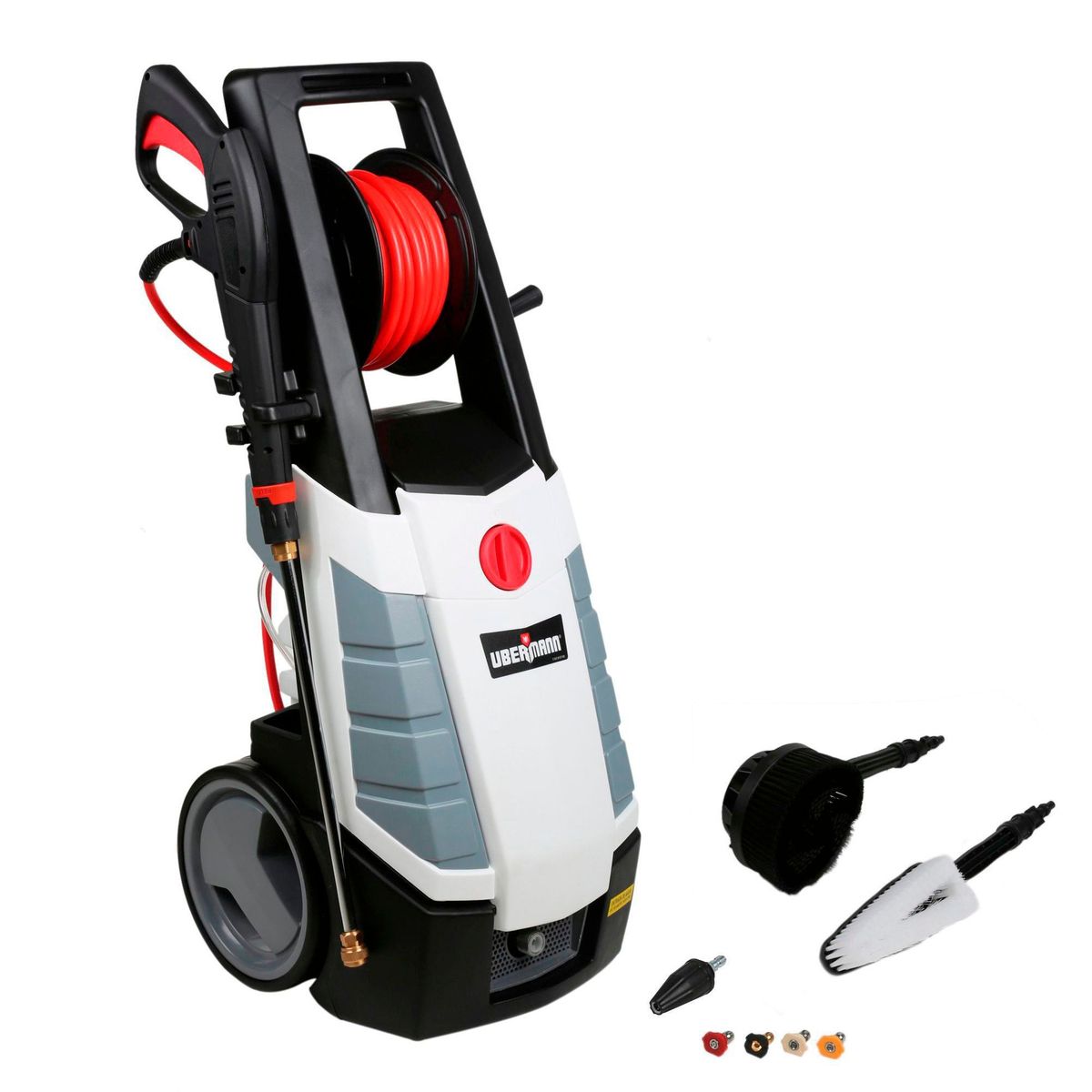 UBERMANN - Hidrolavadora Profesional Eléctrica Ubermann 1800W 180bar + 7 Accesorios