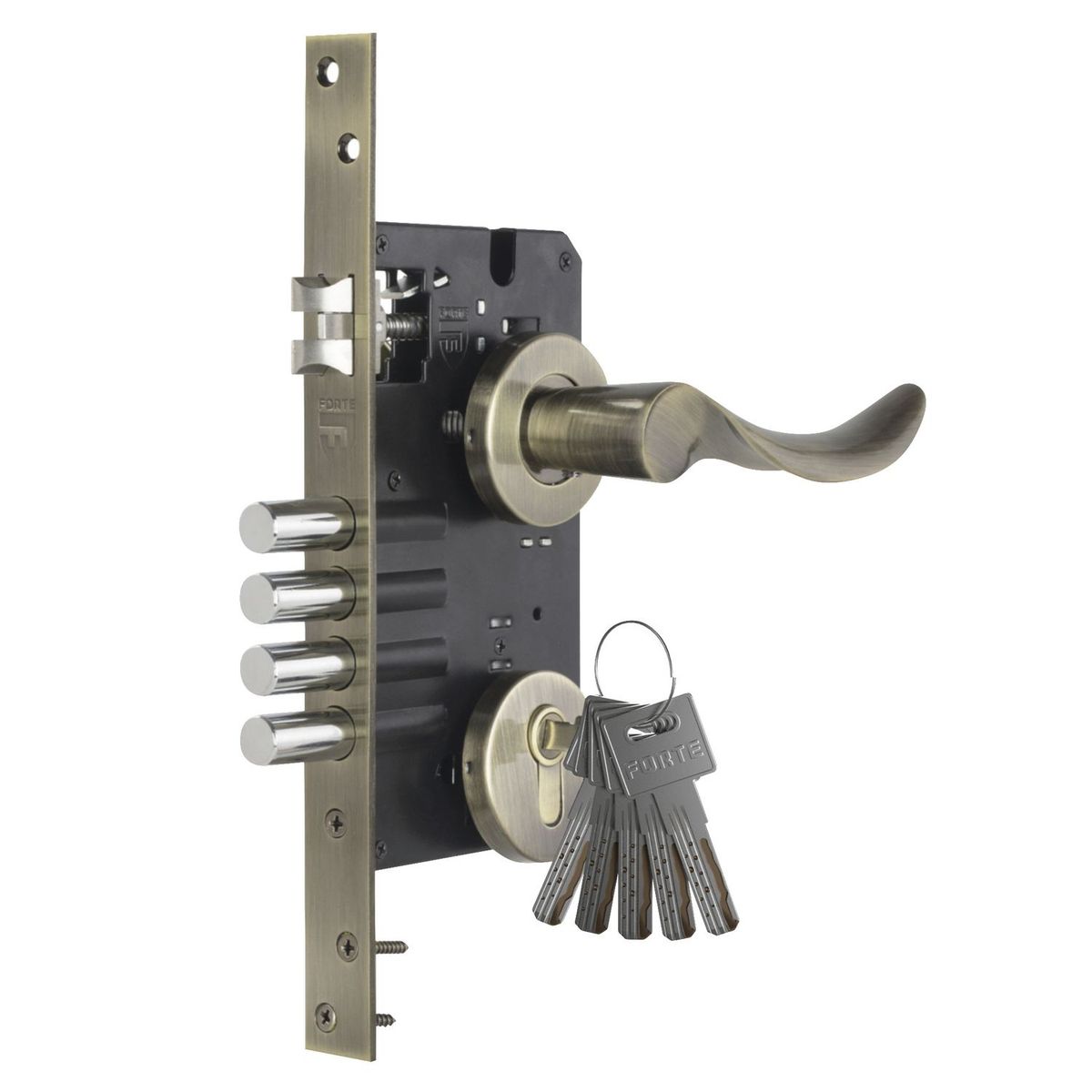 FORTE - Cerradura de Embutir Onda Principal Bronce Derecho Forte