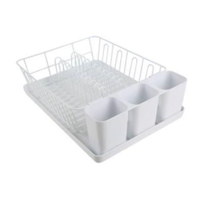 Escurridor de Platos con Portacubierto Blanco