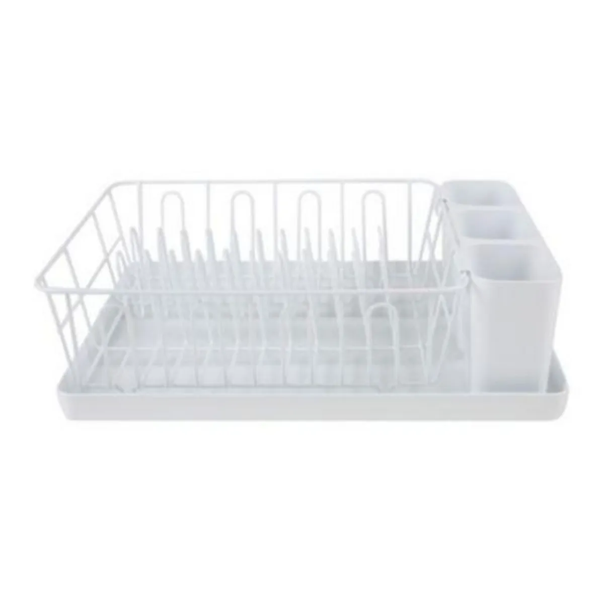 CASA BONITA - Escurridor de Platos con Portacubierto Blanco