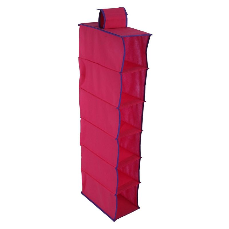 RAPALLO - Organizador de Zapatos 6 Divisiones de Tela Fucsia