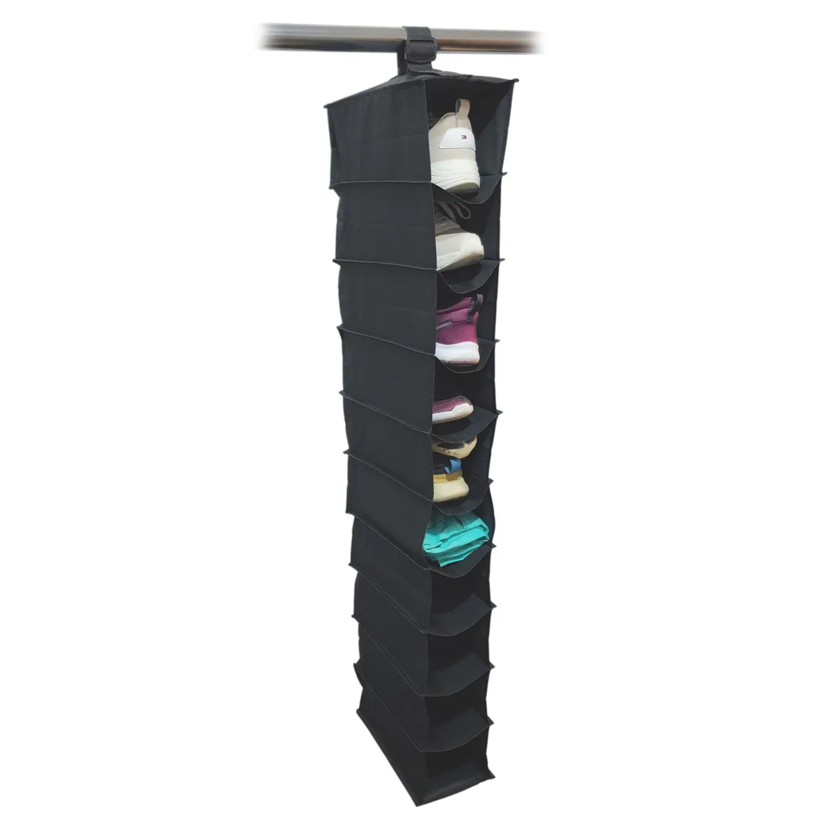 RAPALLO - Organizador de Zapatos 10 Divisiones negro