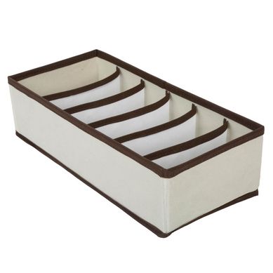 Organizador de Ropa de Tela 6 Divisiones Beige Marr�n