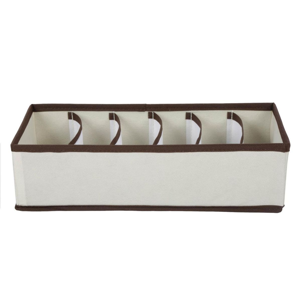 RAPALLO - Organizador de Ropa de Tela 6 Divisiones Beige Marrón