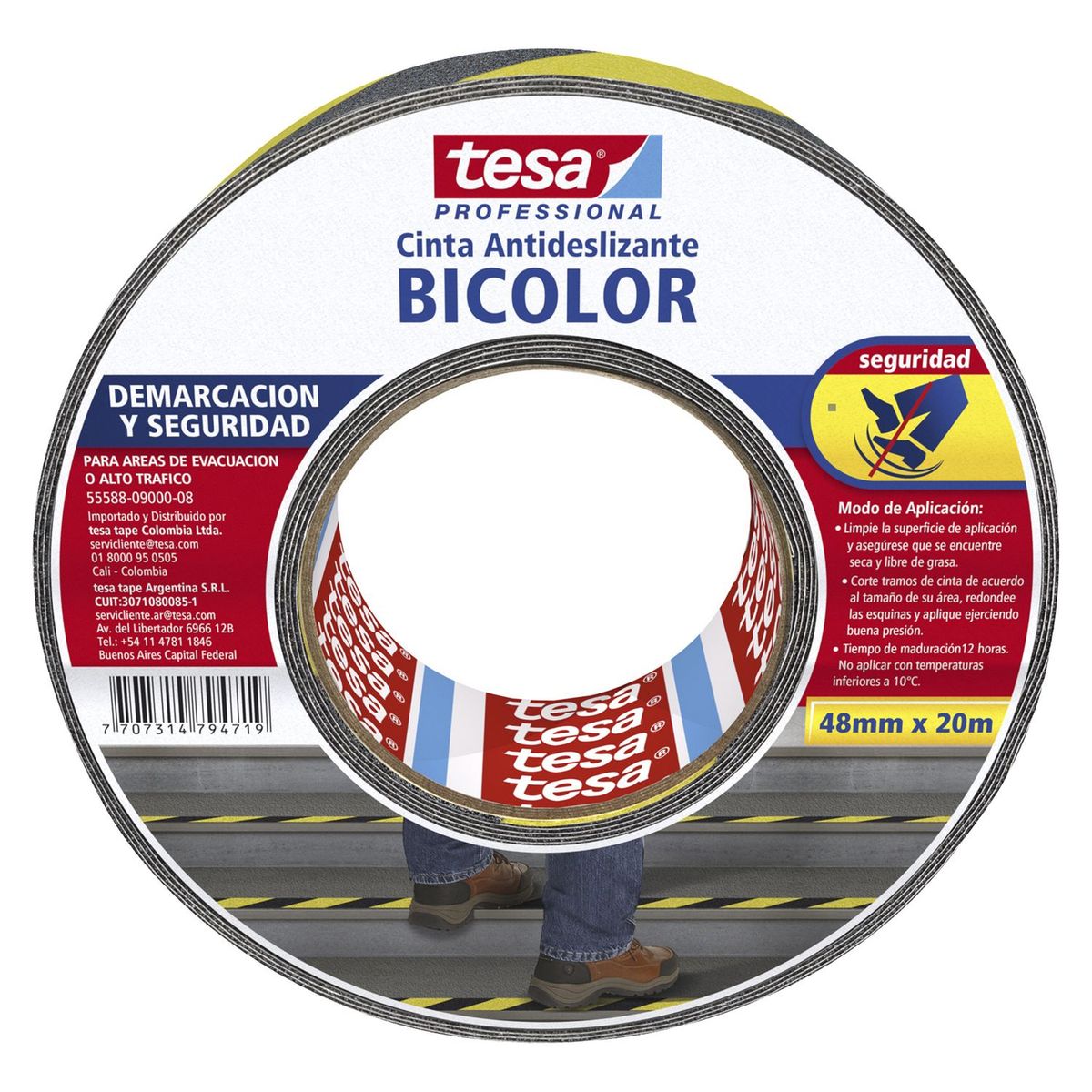 TESA - Cinta Antideslizante Bicolor TESA 48 mm. x 20 m.