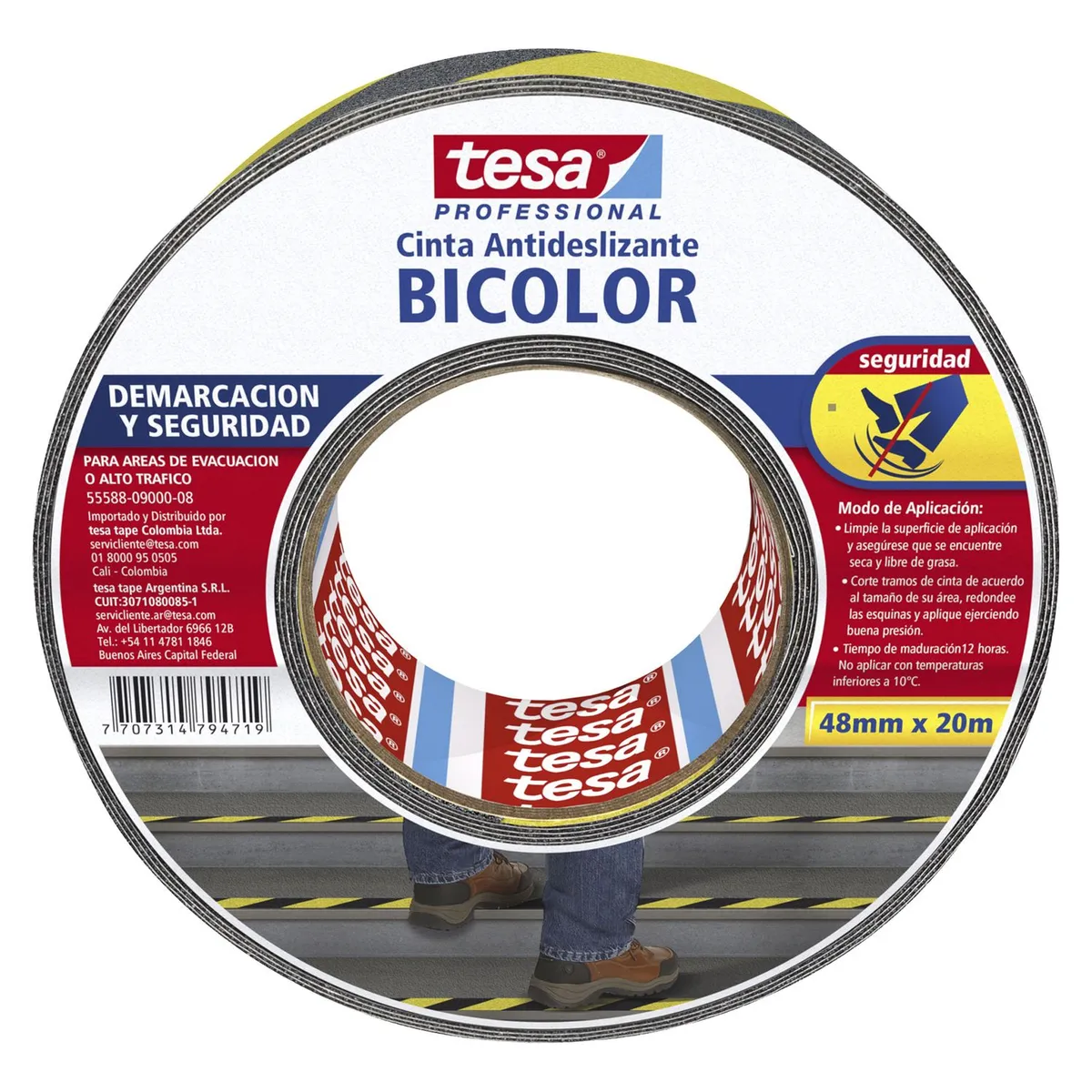 TESA - Cinta Antideslizante Bicolor TESA 48 mm. x 20 m.
