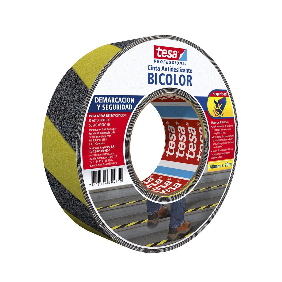 TESA - Cinta Antideslizante Bicolor TESA 48 mm. x 20 m.