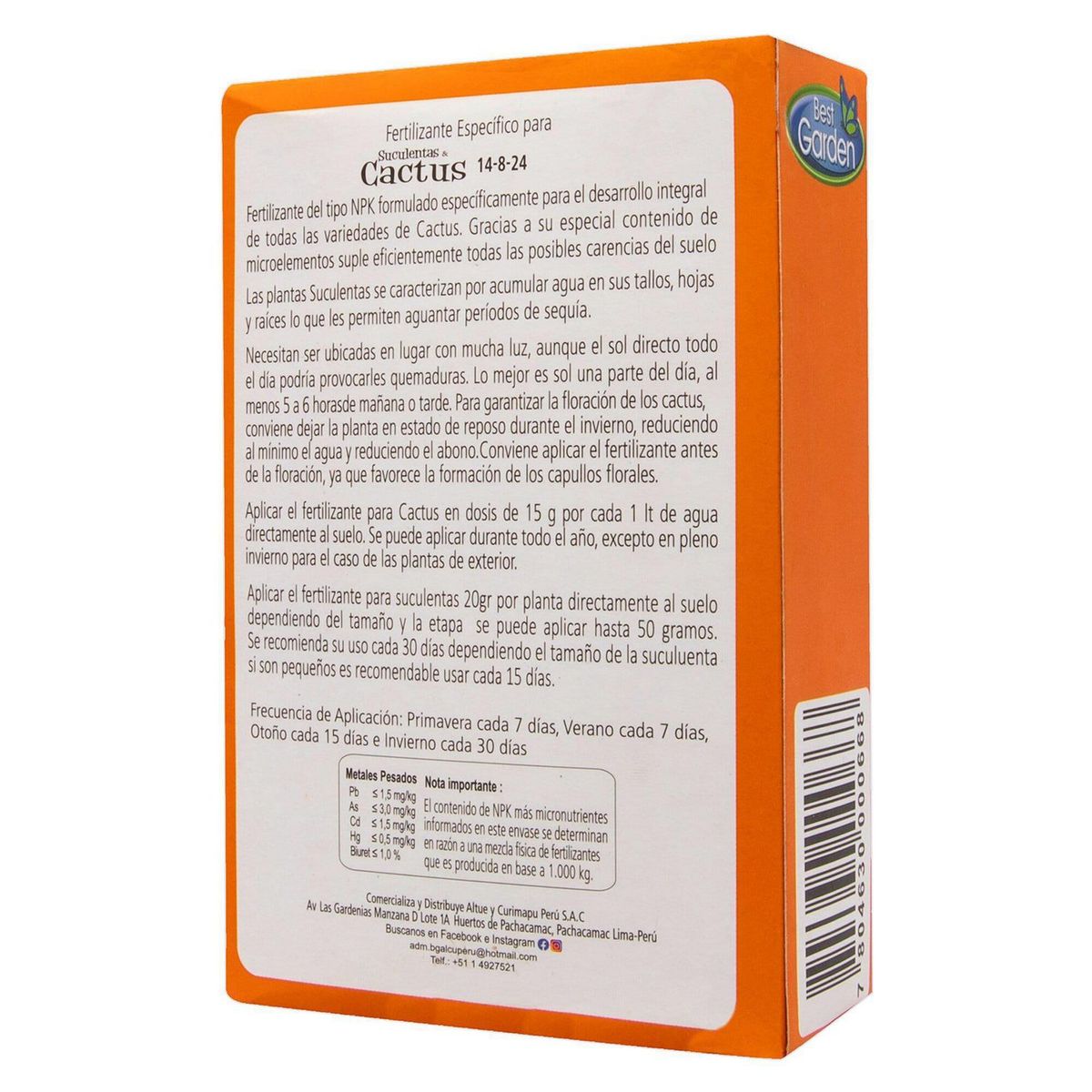 Fertilizante Específico para Cactus 200g, marca BEST GARDEN - Foto 2