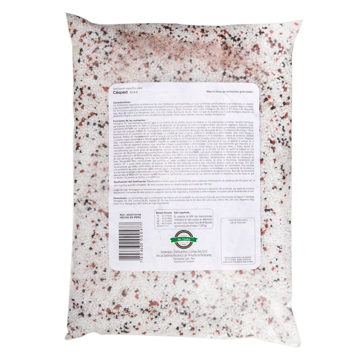 BEST GARDEN - Fertilizante Específico para Césped 5kg Nitrógeno, fosforo y potasio 30.5 cm40 cm6 cm