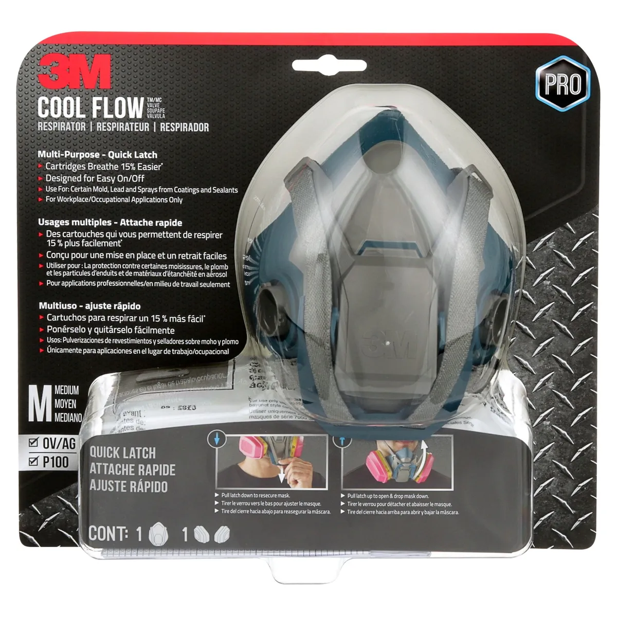 3M - Respirador para Pintura Multiuso con Cierre Rápido 3M 65023