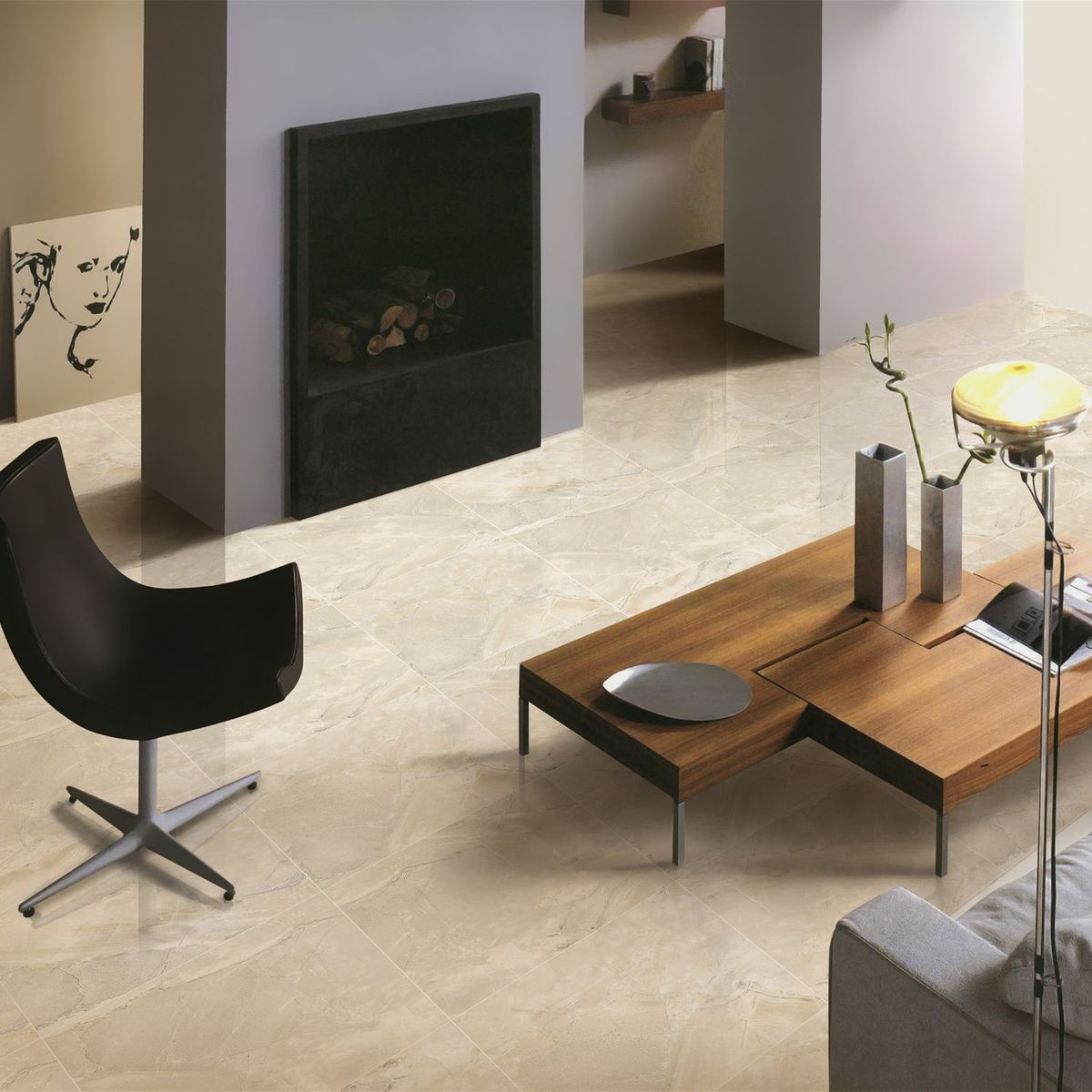 SAN LORENZO - Cerámica Beige 45x45 Marmoladas Brillante 2.08 m2