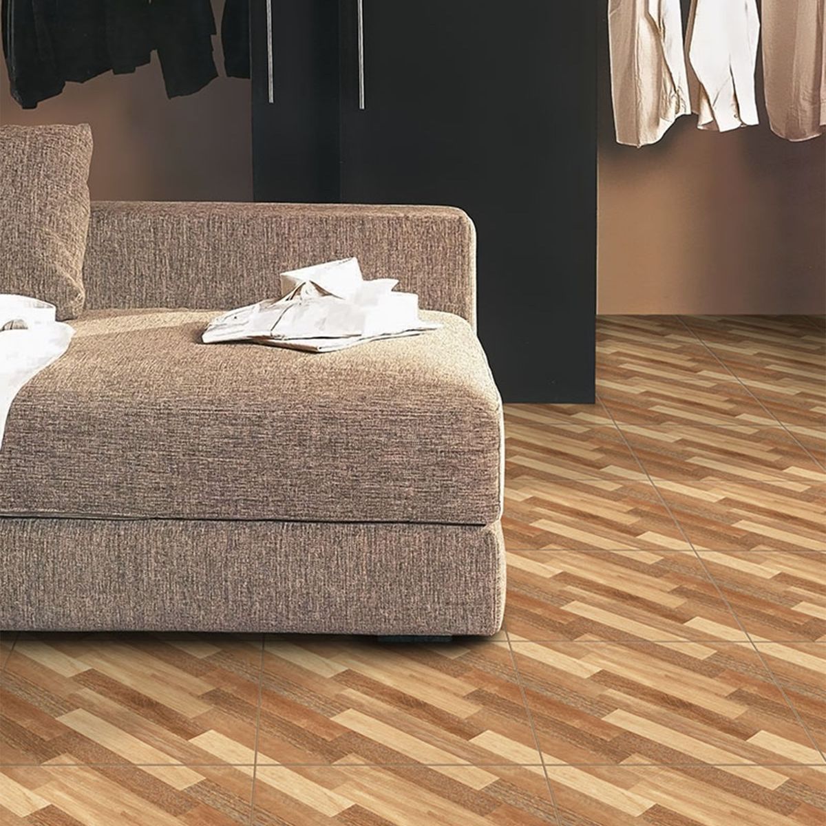 SAN LORENZO - Cerámica Madera Lorenzo Marron Maderado 45x45 cm 2.08m2 para piso