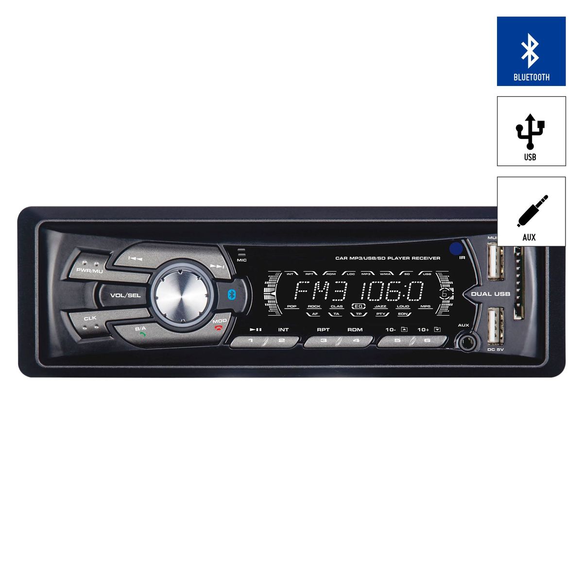 DAIRU - Autoradio Dairu DL-1200bt con Bluetooth Negro
