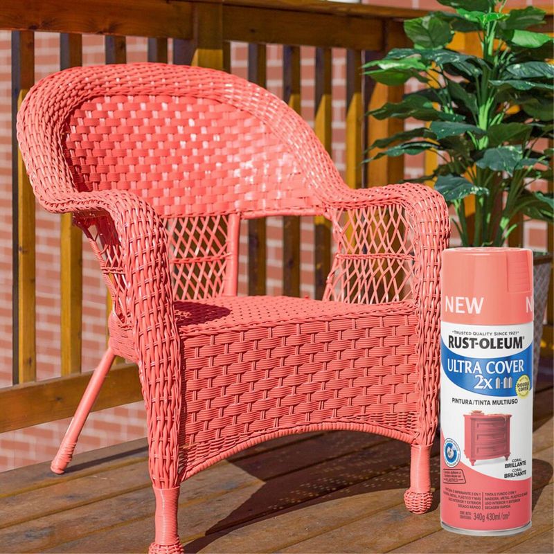 RUST OLEUM - Aerosol Multiusos Ultra Cover 2x Coral Brillante 340 Gr