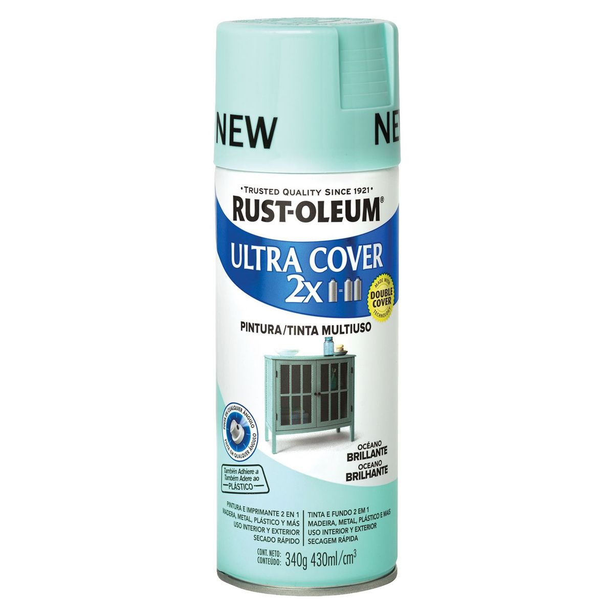Aerosol Multiusos Ultra Cover 2x Océano Brillante 340 Gr, marca RUST OLEUM - Foto 2