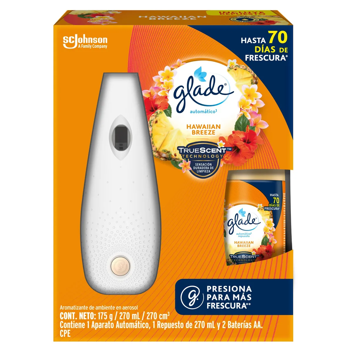 GLADE - Ambientador Automático Glade Hawaiian Breeze con repuesto 270 ml