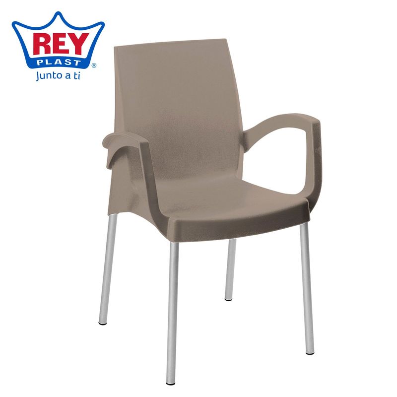 REYPLAST - Silla de Plástico Ada con Brazo Taupe