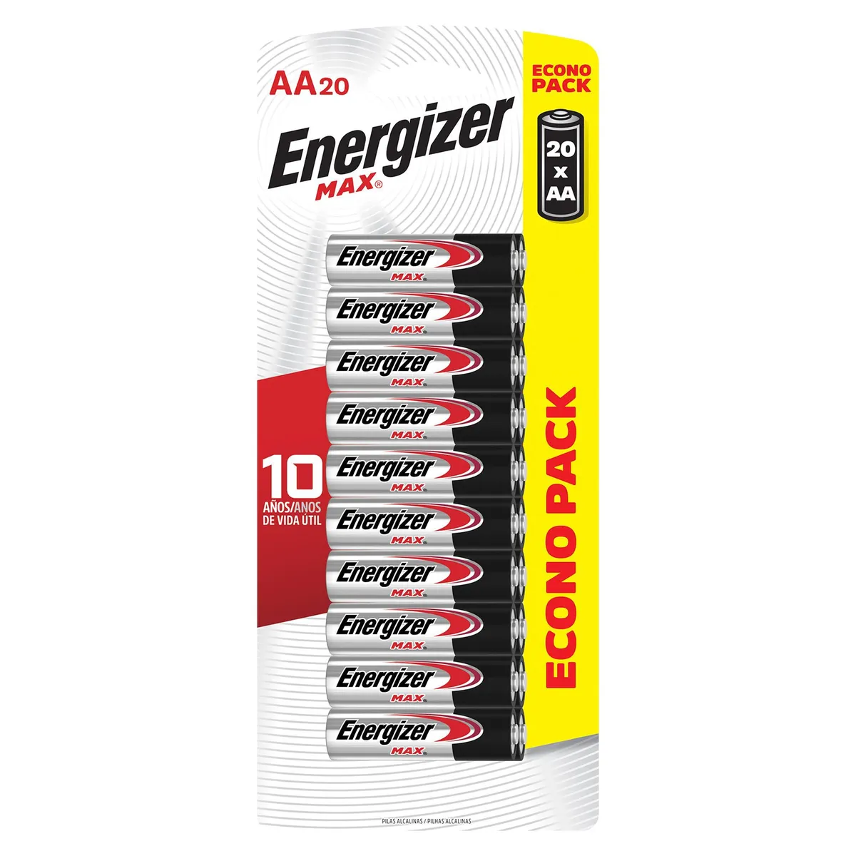 ENERGIZER - Pack de 20 pilas alcalinas AA 1.5V Energizer