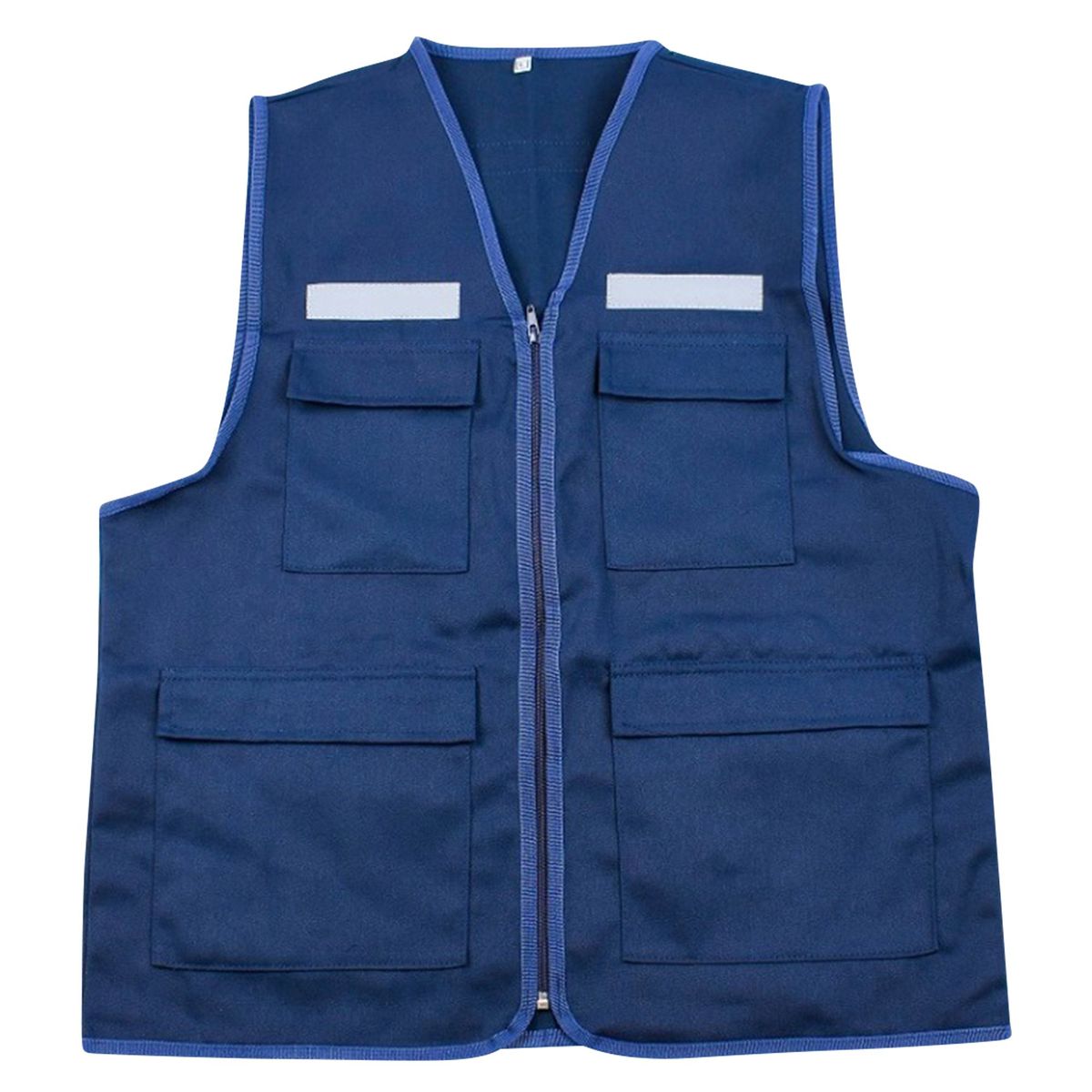  - Chaleco Reflectivo Básico Dril Azul