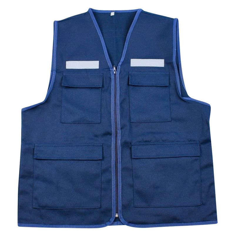  - Chaleco Reflectivo Básico Dril Azul Talla L
