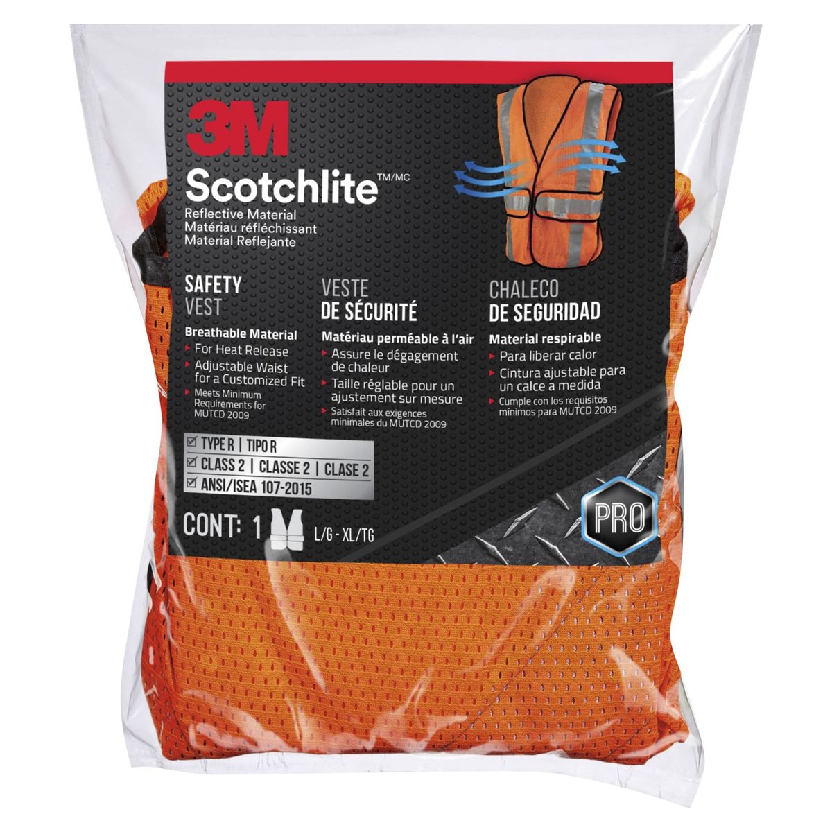 3M - Chaleco 3M Reflectivo Clase 2 Naranja