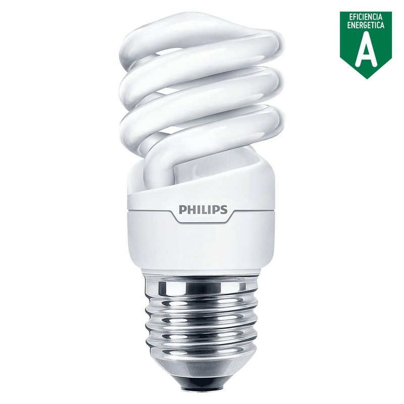 PHILIPS - Foco Ahorrador Mini Espiral E27 12W Luz Amarilla