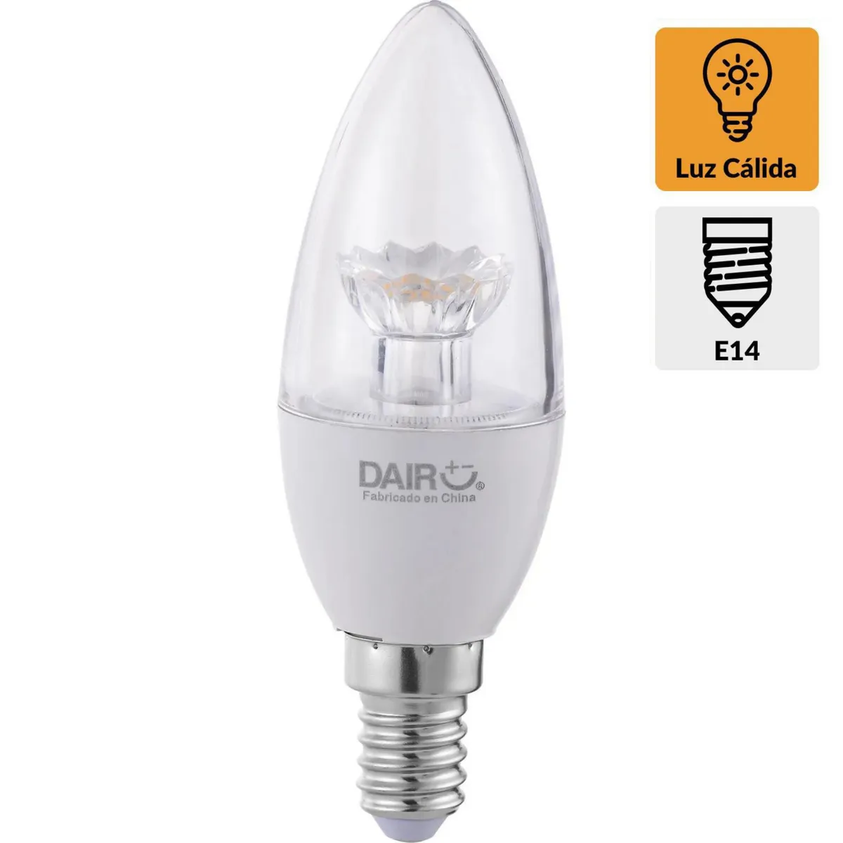DAIRU - Foco LED Mini Vela Luz Cálida 5W E14