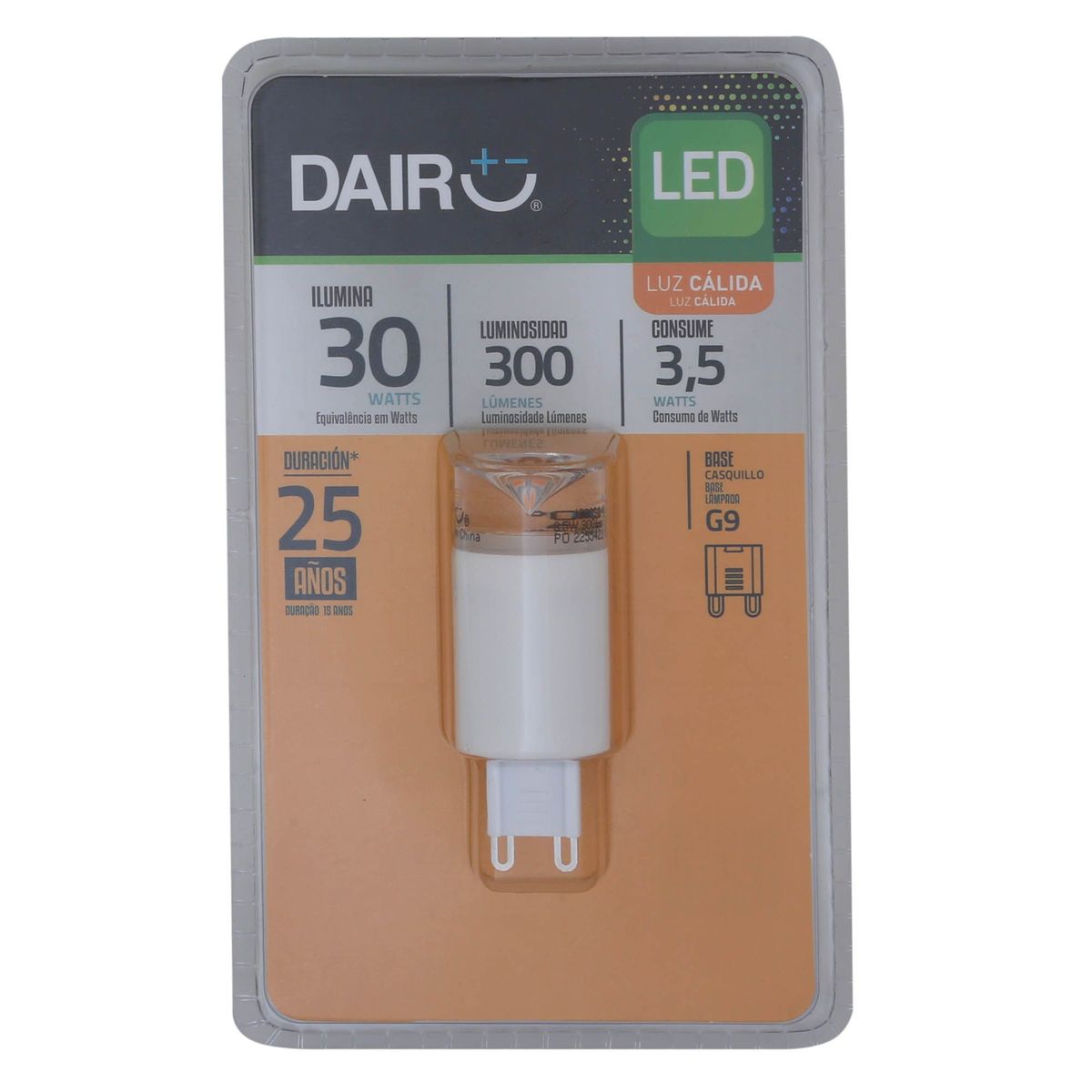 DAIRU - Foco Led 3.5W G9 Luz Cálida