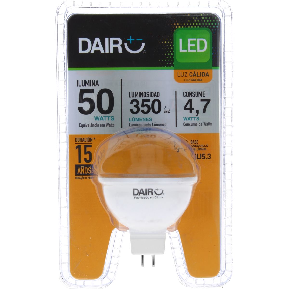 Foco Dicroico LED GU5.3 4.7-50W Luz Cálida, marca DAIRU - Foto 2