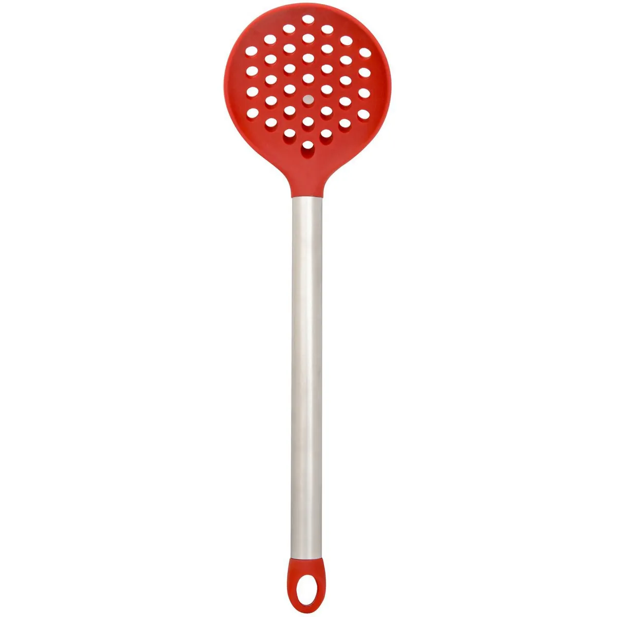 JUST HOME COLLECTION - Espumadera Acero con mango rojo 35 cm