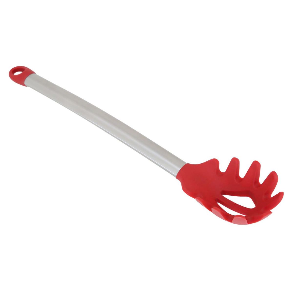 JUST HOME COLLECTION - Cuchara Pasta Acero Mango Rojo