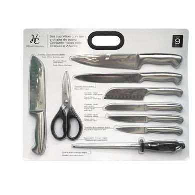 Set x9 cuchillos de acero inoxidable