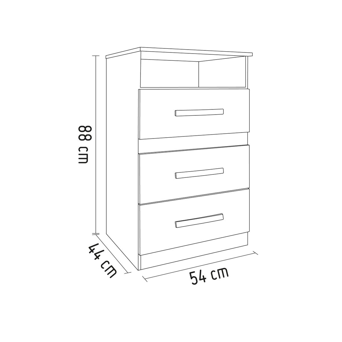 GENIALFLEX - Cómoda Barcelona 3 Cajones