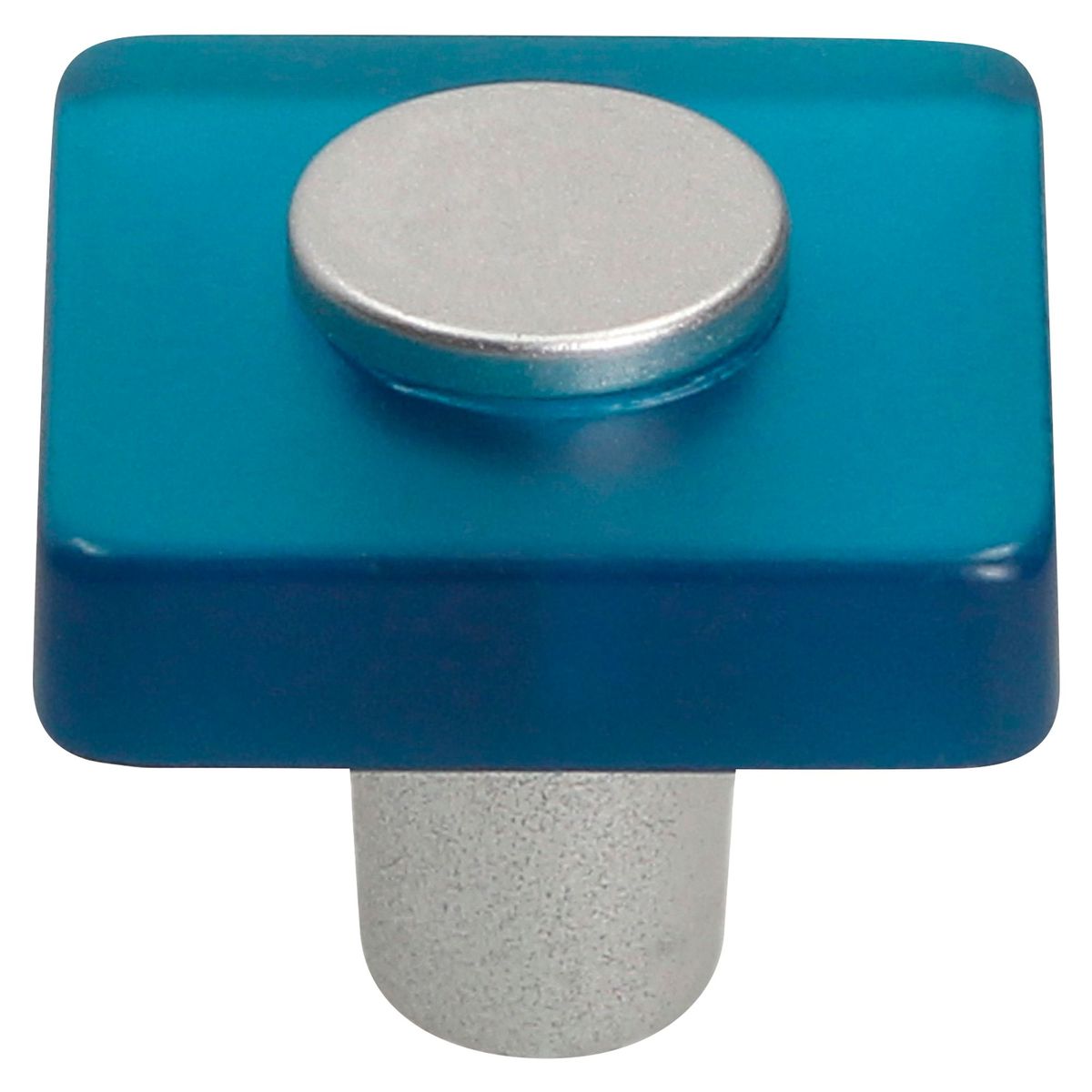 FIXSER - Jalador de Perilla Cuadrada Plástico ABS Azul Cromo Mate