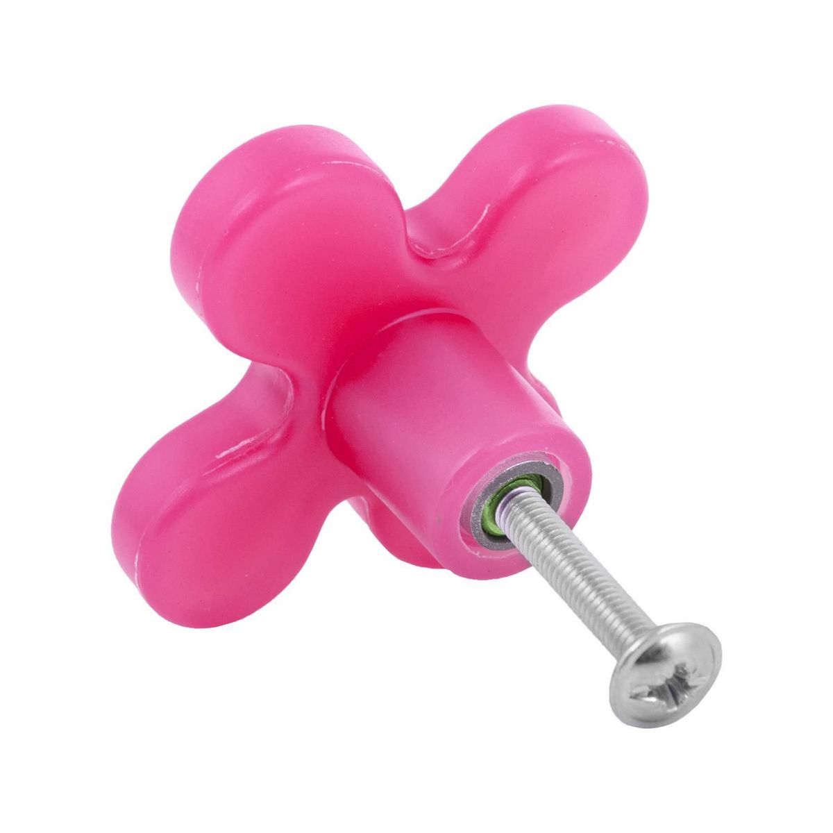 FIXSER - Jalador de Perilla Flor Plástico ABS Magenta Cromo Mate 43 mm