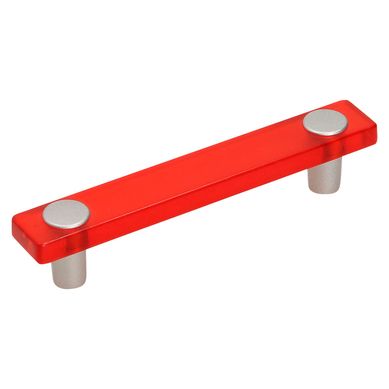 Tirador de Manija Plstico ABS Rojo Cromo Mate 96 mm.