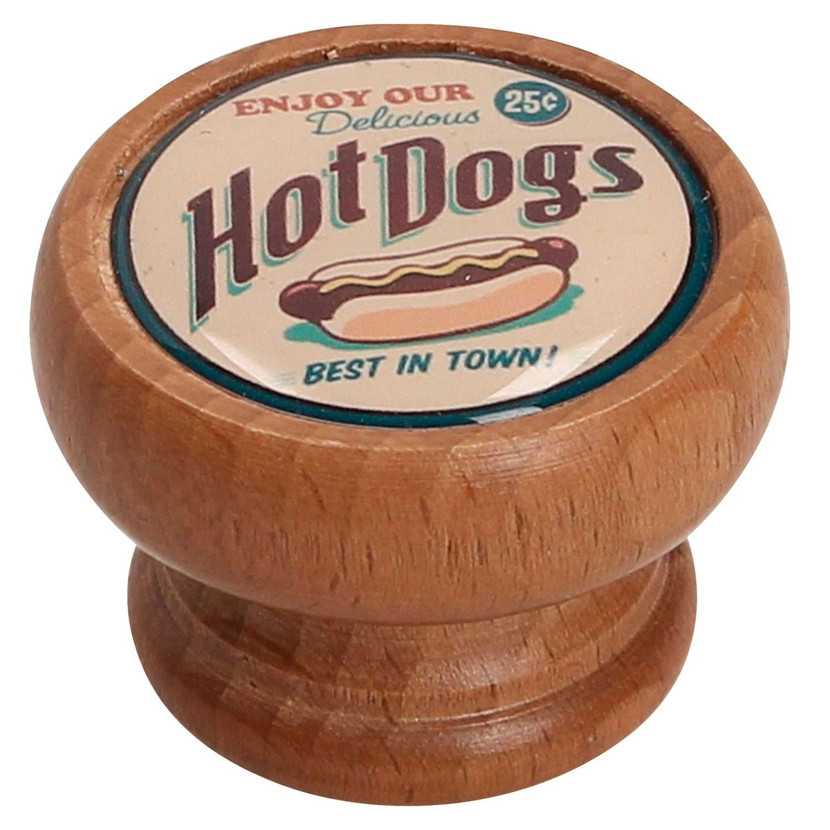 FIXSER - Jalador de Perilla Madera Tinte Miel Hot Dogs 40 mm